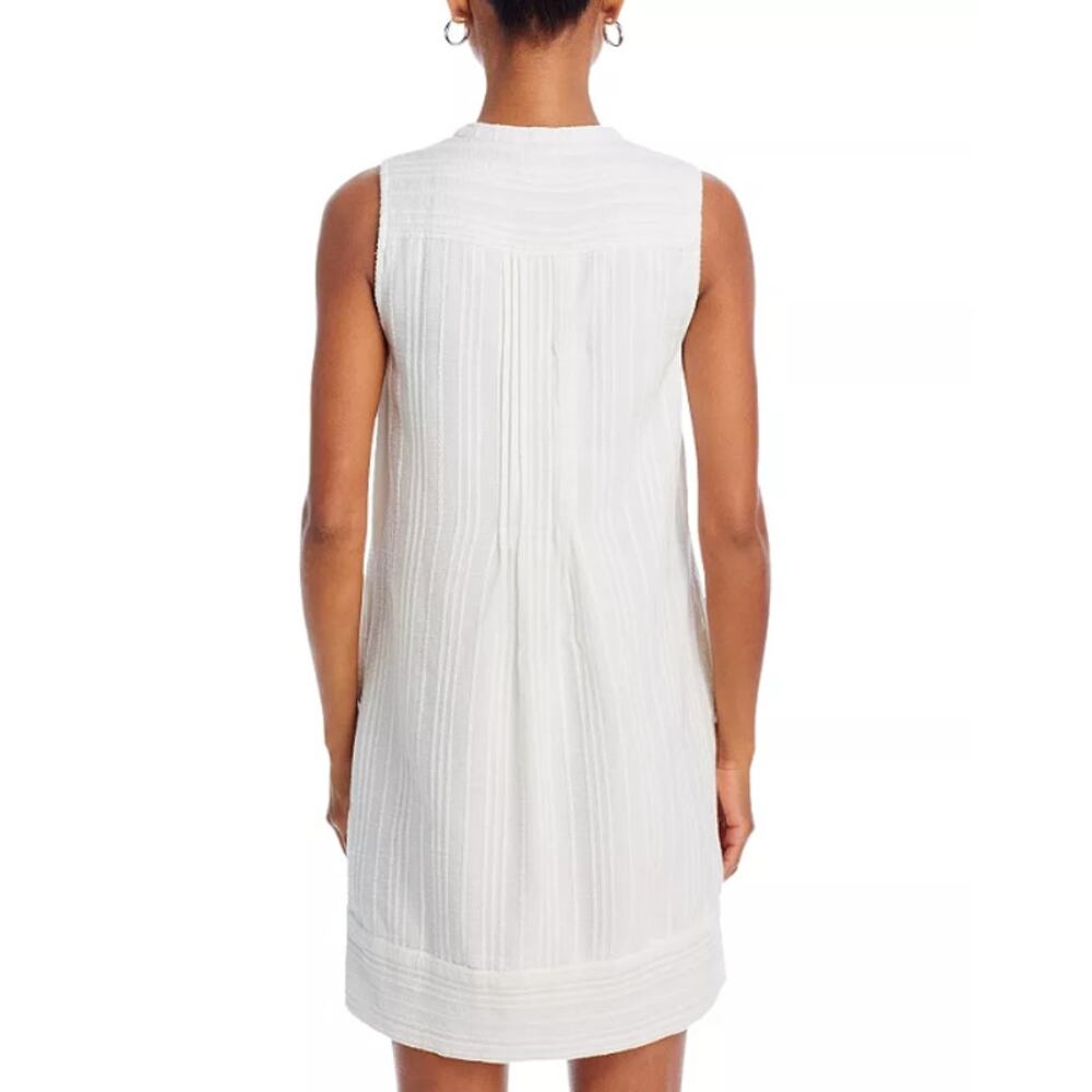 Faherty Isha Mini Dress Button Front Pleated Pintuck Sleeveless Boho Cottagecore - Picture 14 of 14